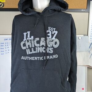 Men's Gildan heavy blend black hoodie L Chicago print